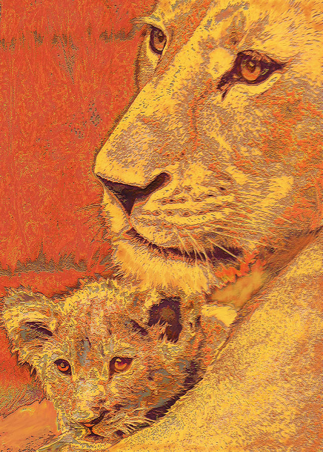 Mother And Cub Digital Art by Jane Schnetlage