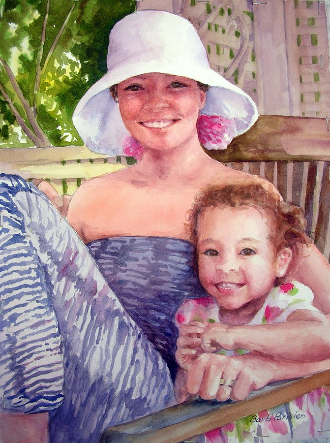 Mother and Daughter Painting by Barbara Parisien