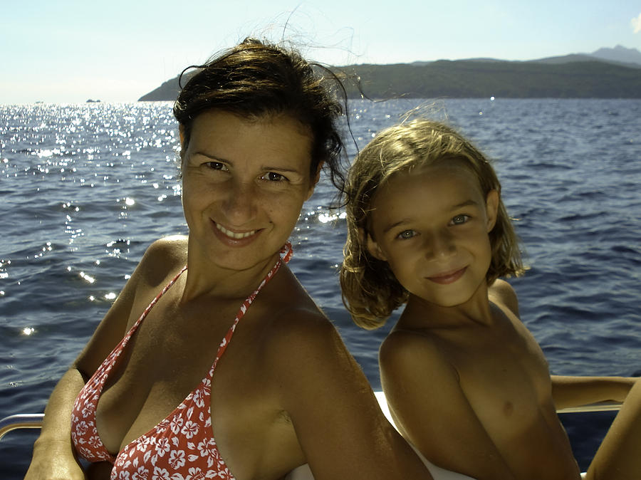 Mother and daughter in Pedalo Photograph by Luigi Masella
