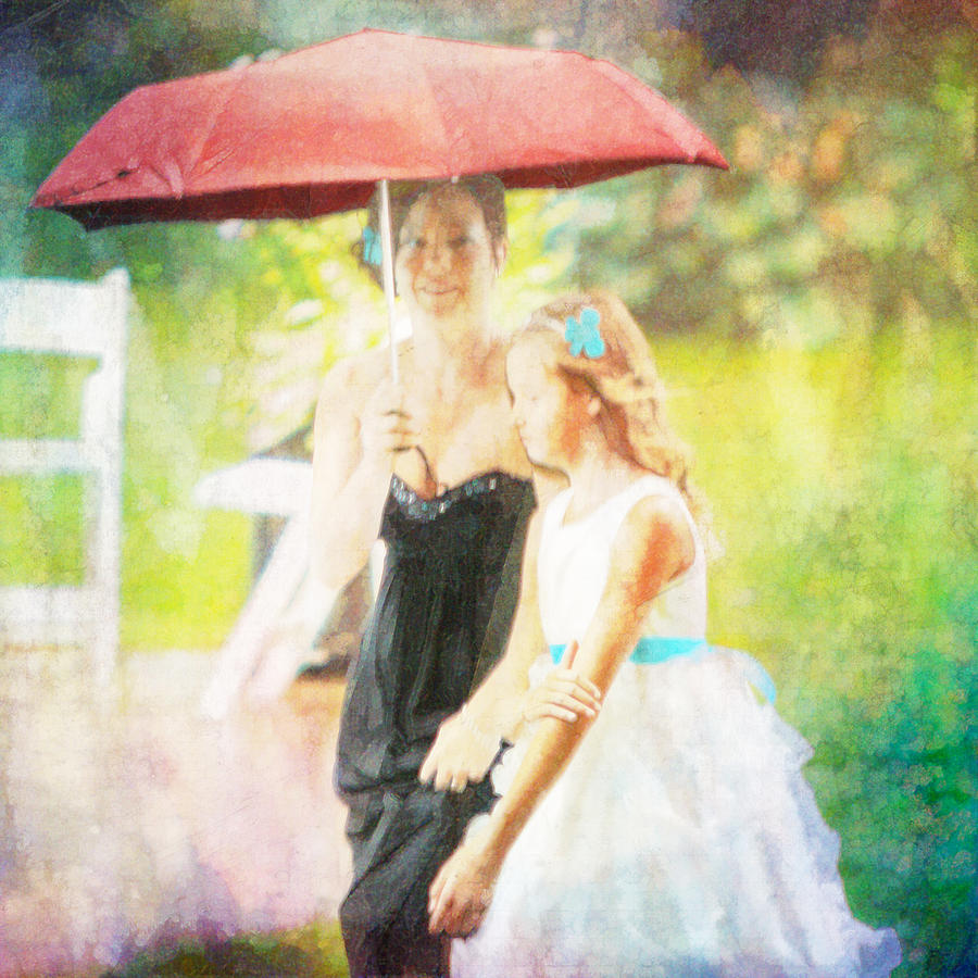 Impressionism Digital Art - Mother And Daughter In The Garden by Eduardo Tavares