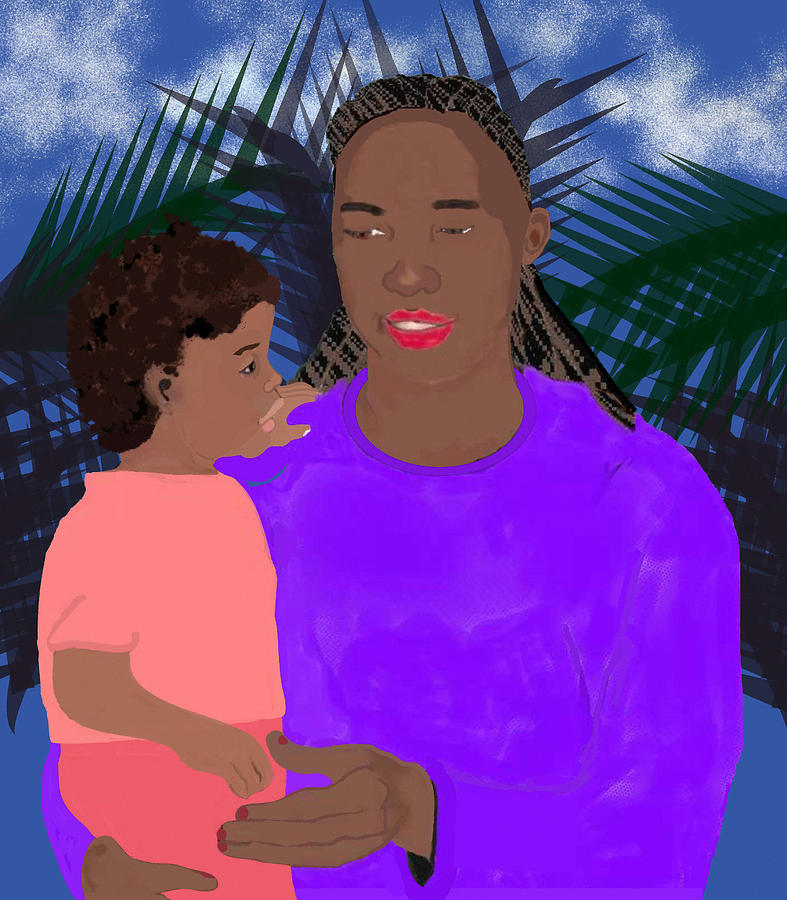 Mother and Daughter Painting by Pharris Art