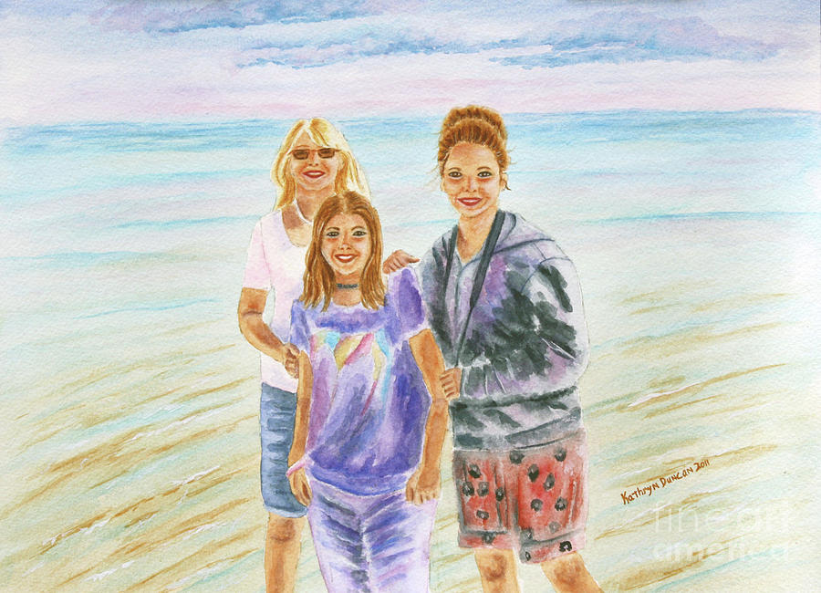 Mother and Daughters in Key West Painting by Kathryn Duncan