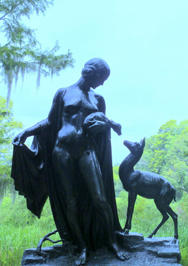Brookgreen Gardens Photograph - Mother And Fawn by Randall Weidner