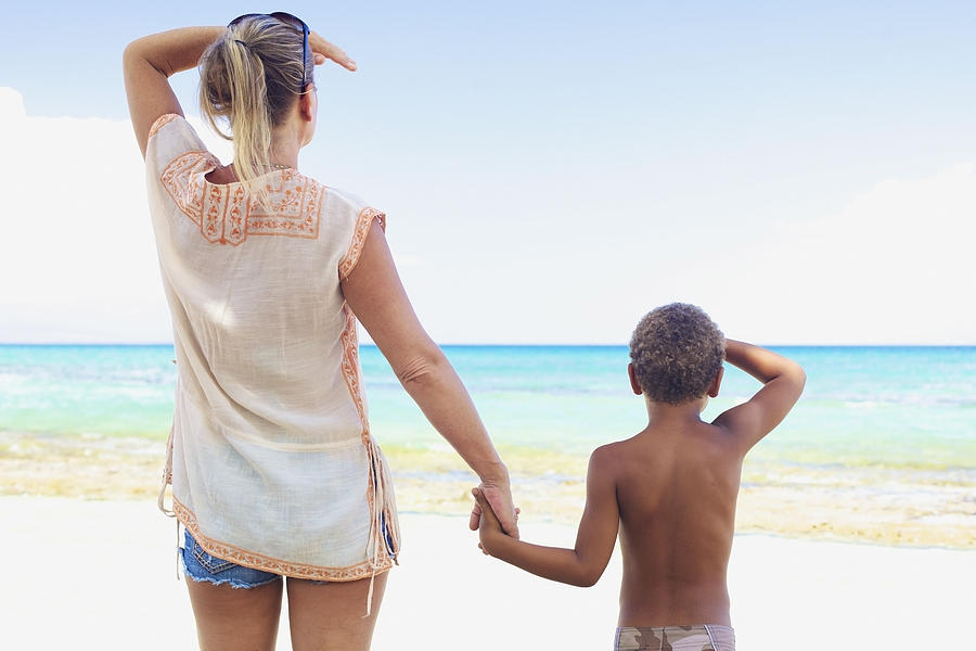 Mother and Son at Beach Photograph by Kicka Witte