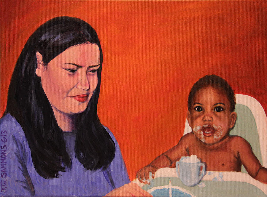 Mother and Son Painting by Janet Greer Sammons