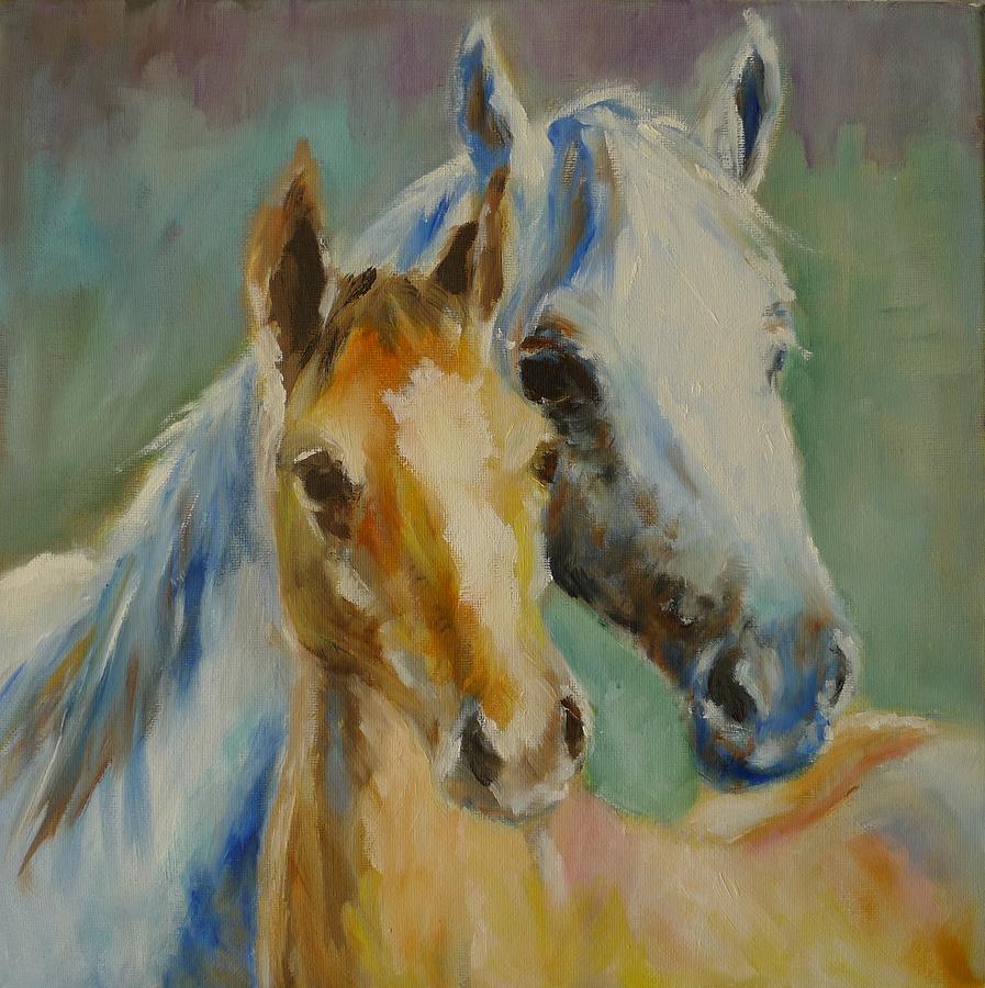 Horse Painting - Mother and Son by Veronica Coulston