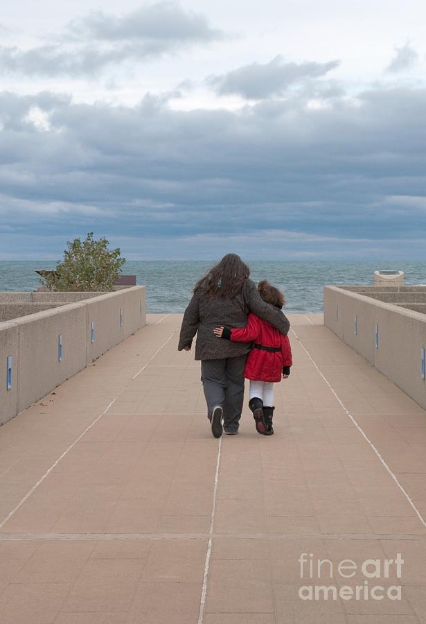 Lake Michigan Photograph - Mother Daughter Moment by Ann Horn