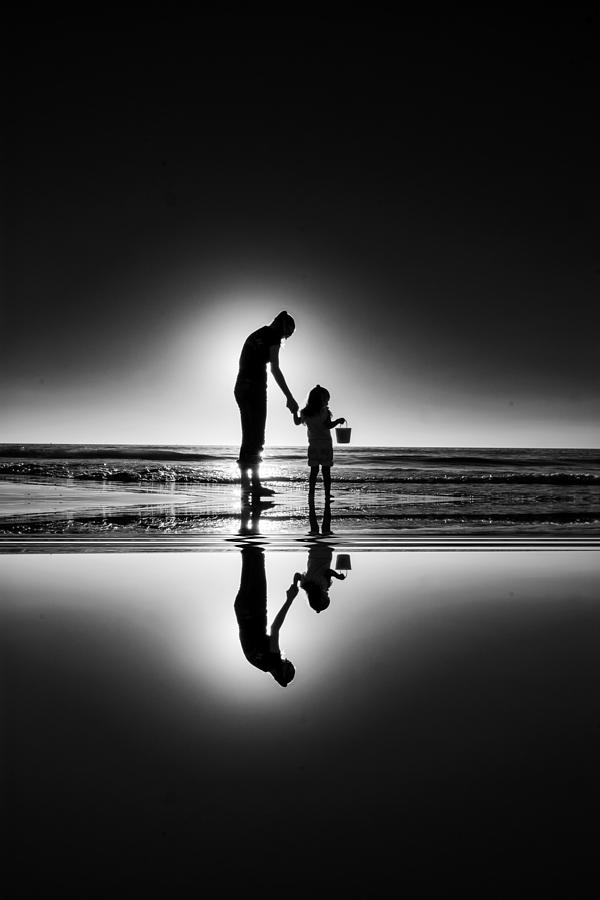 Mother Daughter Silhouette Photograph by Kevin Cable