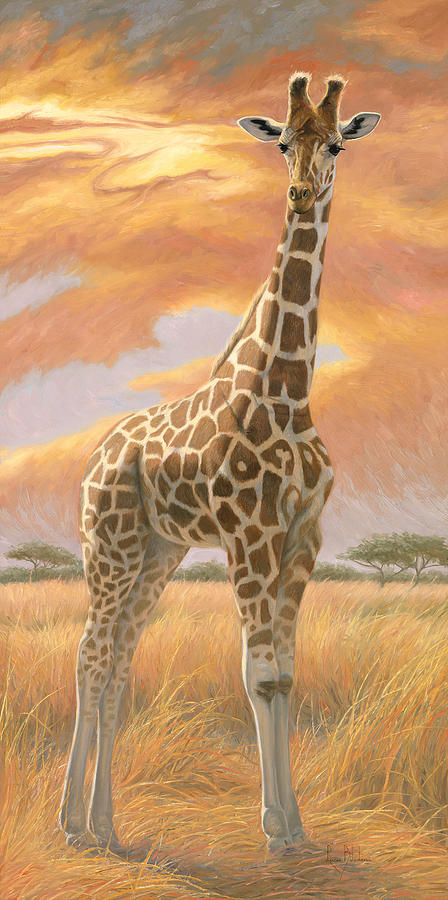 Giraffe Painting - Mother Giraffe by Lucie Bilodeau