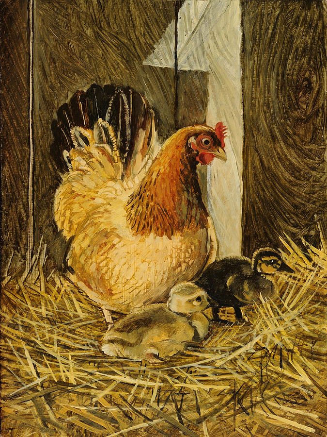 Mother Hen Painting by Steve Spencer