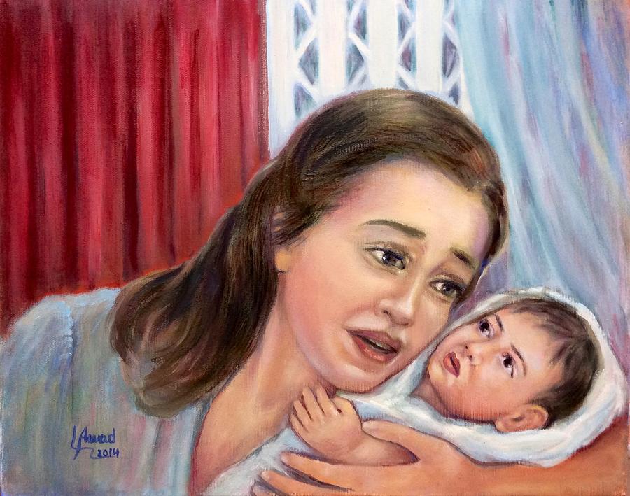 Mother hood Painting by Laila Awad Jamaleldin