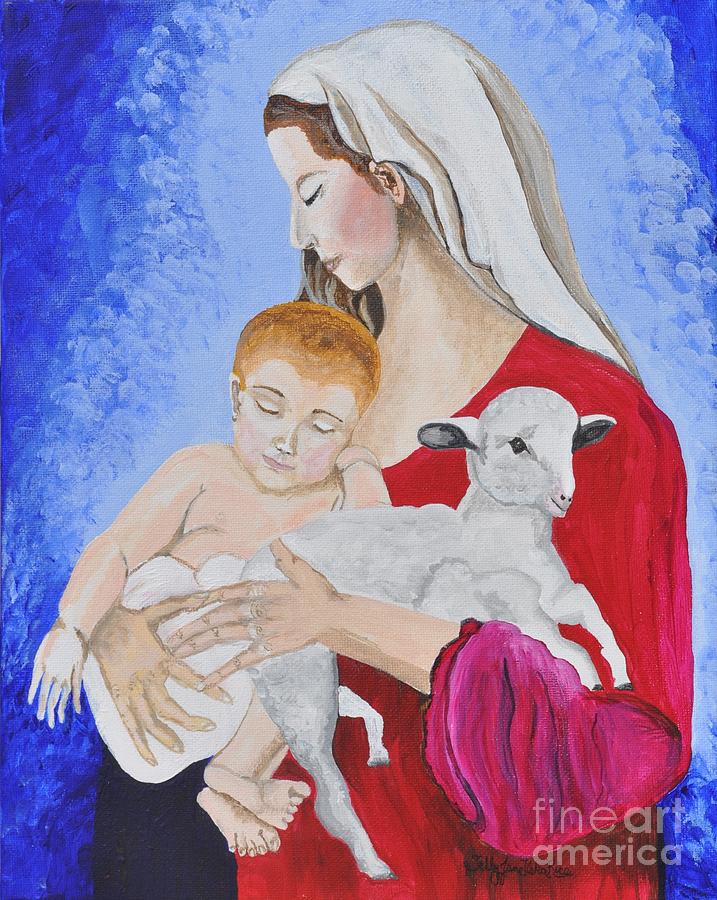 Mother Mary and Baby Jesus Painting by Sally Tiska Rice - Fine Art America