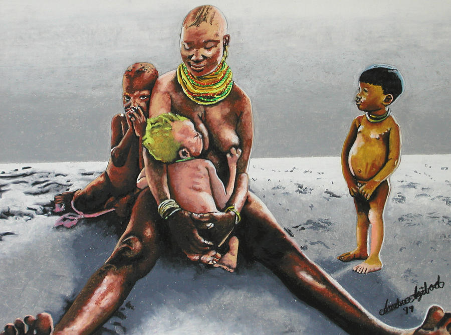 Africa Painting - Mother Nurture by Andre Ajibade