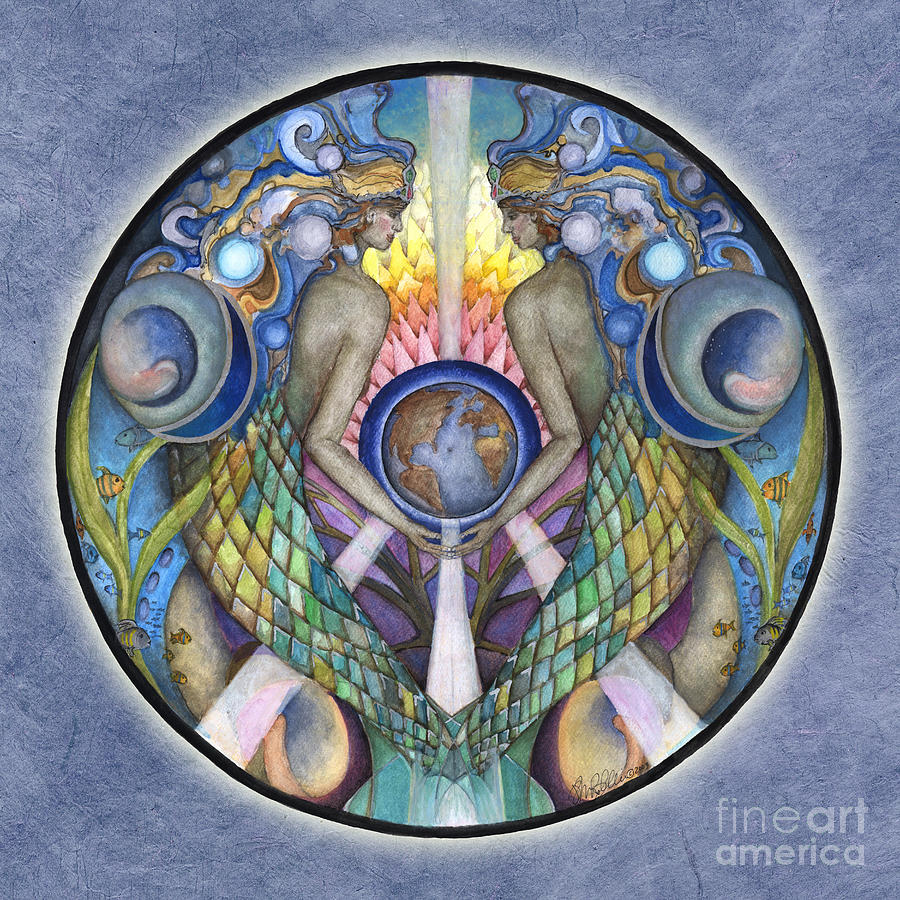 Mother Ocean Mandala Painting by Jo Thomas Blaine