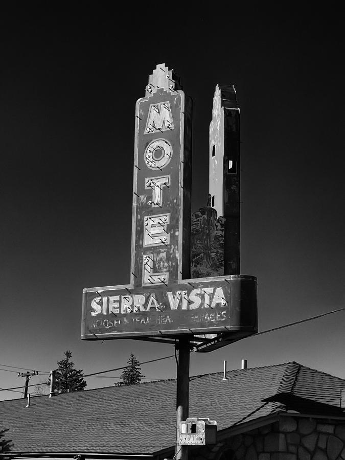 Northern Arizona University Photograph - Mother Road Motel Black and White by Joshua House