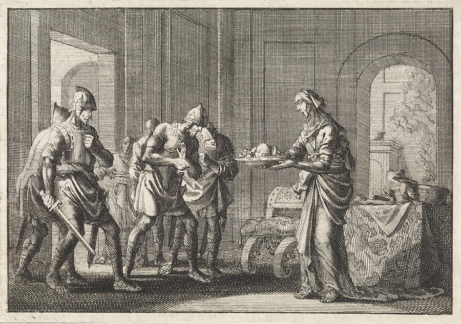 Starvation Drawing - Mother Shows Warriors The Remains Of Her Child by Jan Luyken And Pieter Mortier