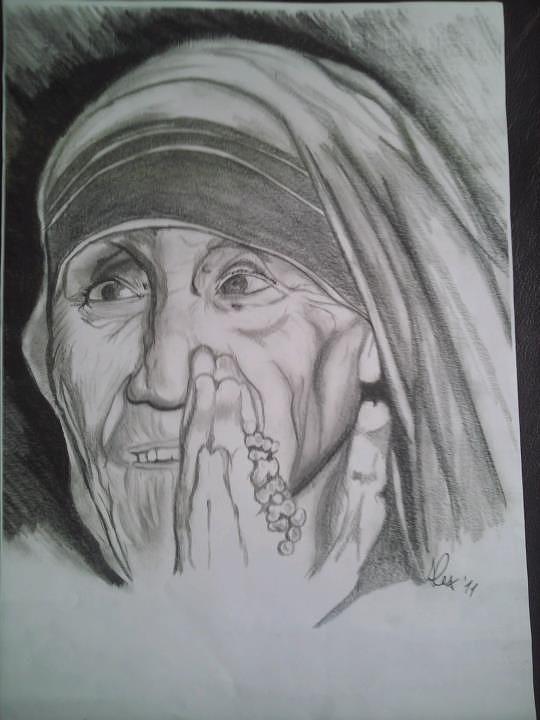 Mother Teresa. Drawing by Alessandro Cedroni