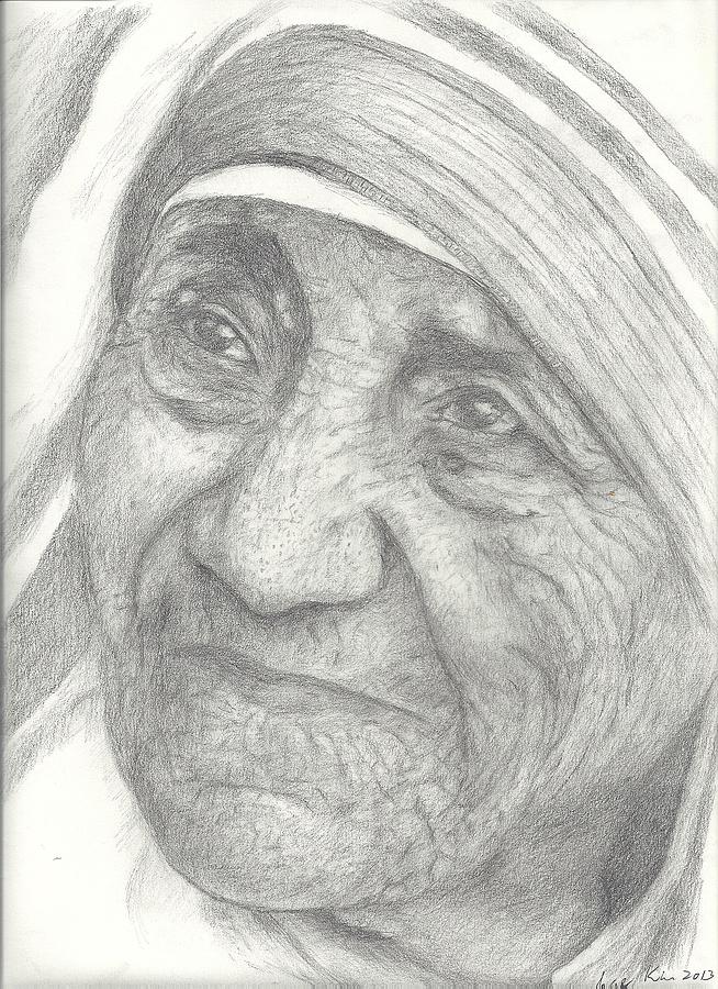 Mother Teresa Drawing by Hae Kim
