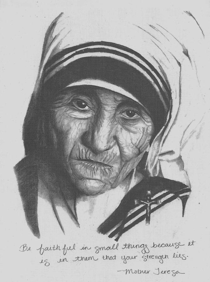 Pencil Drawing Mother Teresa bestpencildrawing