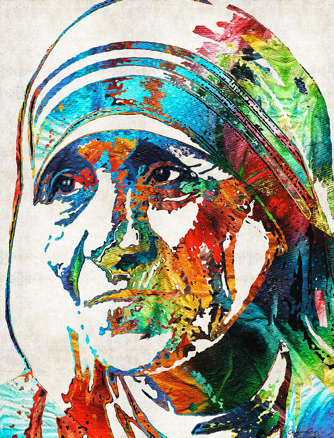 Inspirational Painting - Mother Teresa Tribute by Sharon Cummings by Sharon Cummings