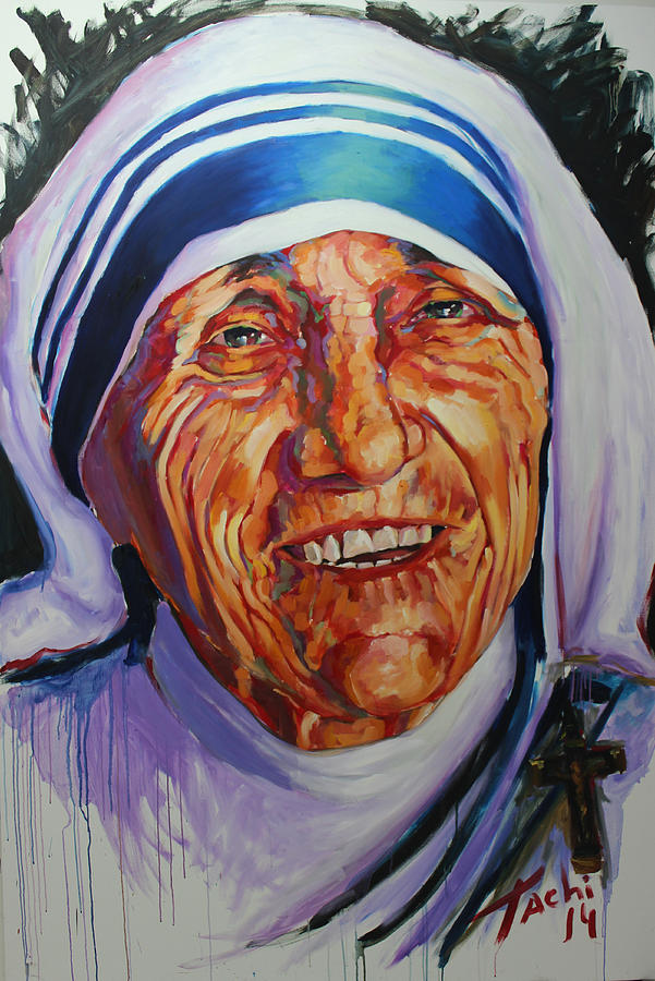 Mother Theresa Painting by Tachi Pintor