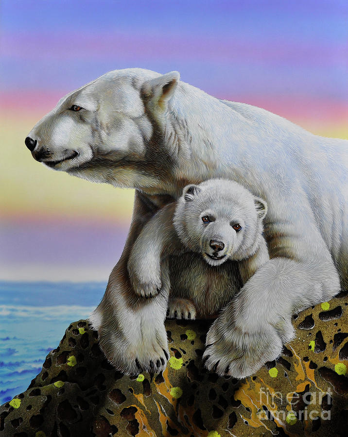 Bear Painting - Motherhood by Jurek Zamoyski