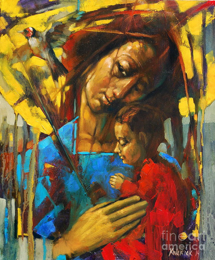 Madonna Painting - Motherhood by Michal Kwarciak