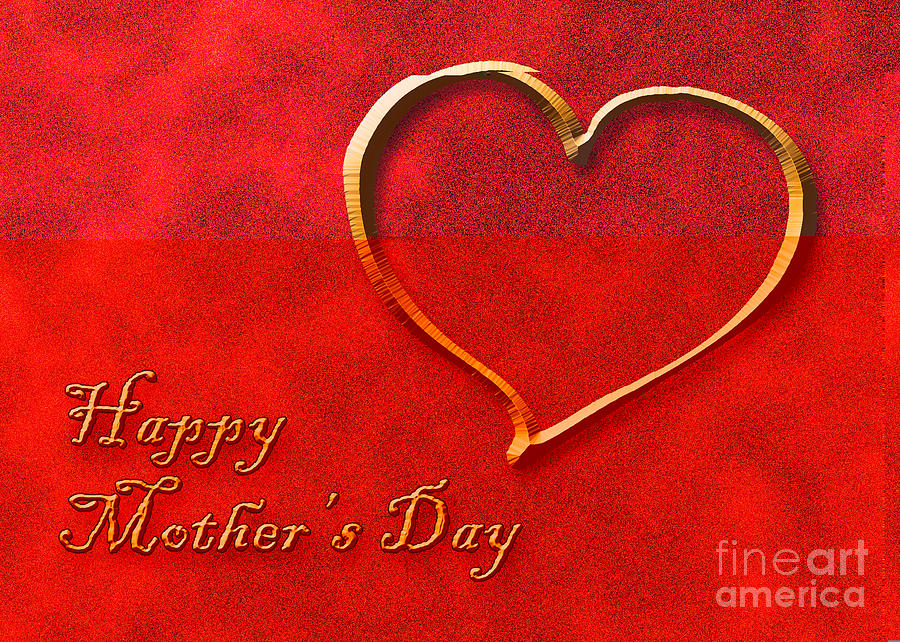 Candy Digital Art - Mothers Day Gold Heart by Jeanette K
