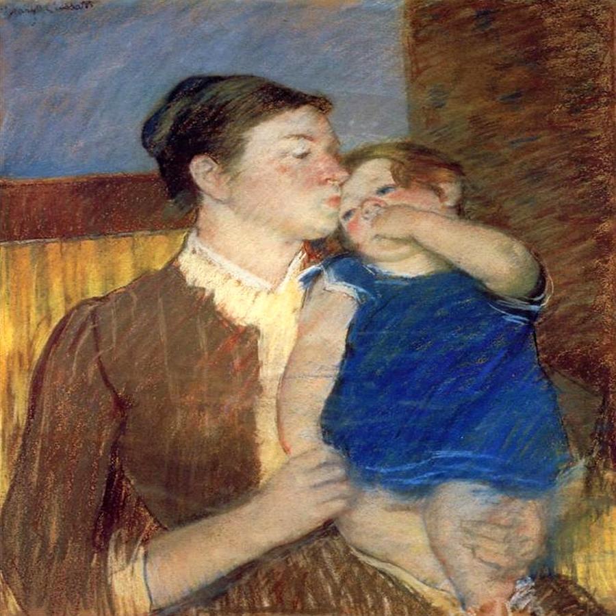Mothers Goodnight Kiss 1888 Painting by Florene Welebny