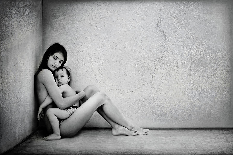 Black And White Photograph - Mothers Protection by Tatyana Tomsickova