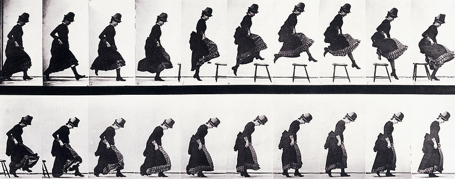 Black And White Photograph - Motion Study by Eadweard Muybridge