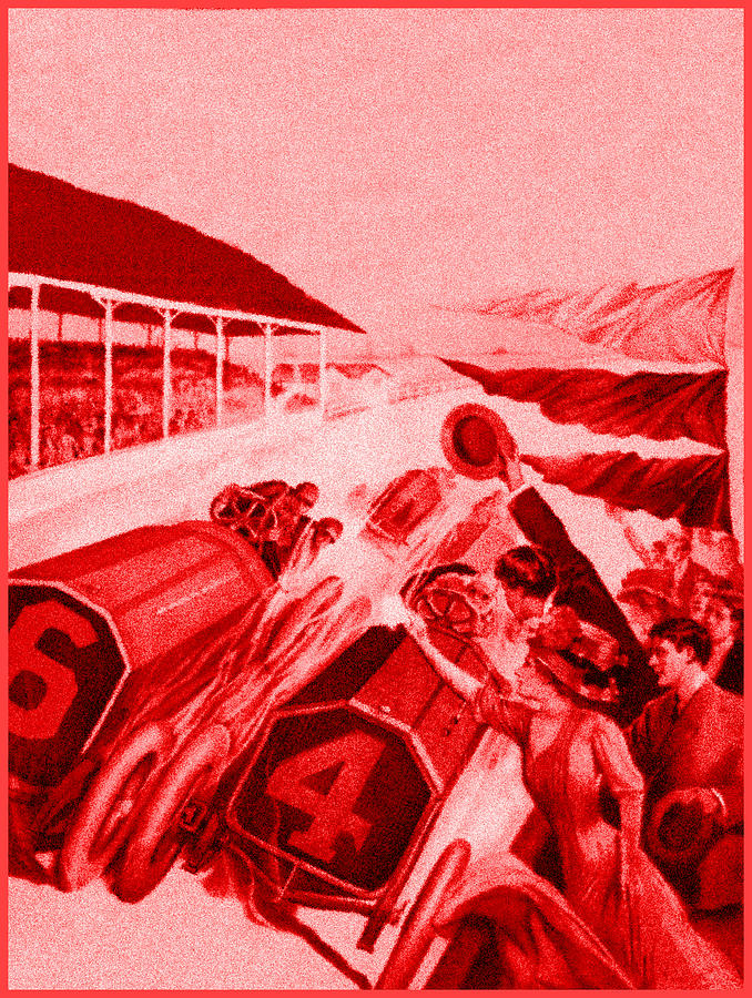 Motor Racing - Red Mixed Media by Charlie Ross
