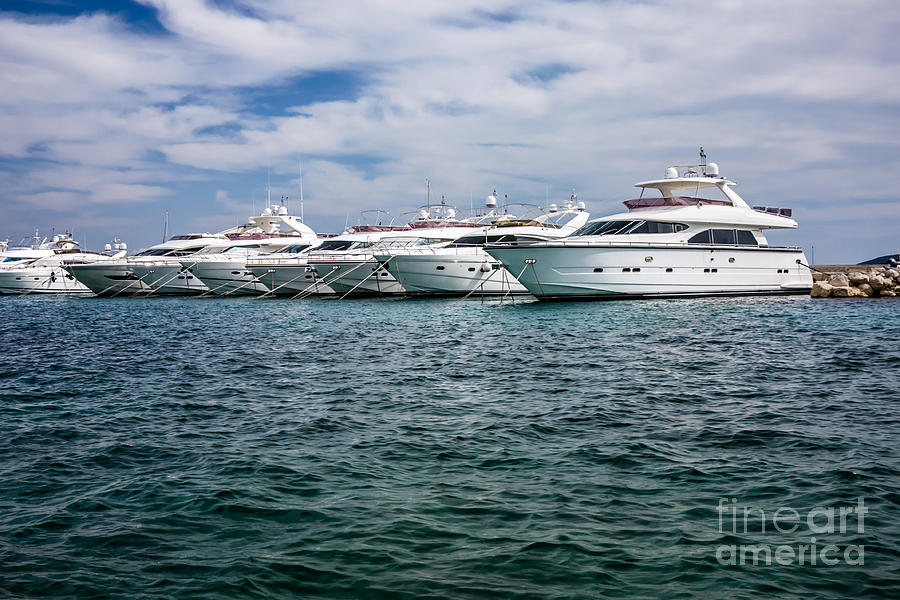 Motor Yachts In The Harbour Photograph