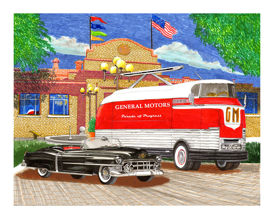 Motorama General Motors mobile showroom  on tour Painting by Jack Pumphrey