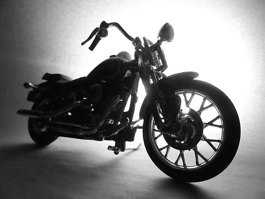 Motorcycle - Painted Photograph
