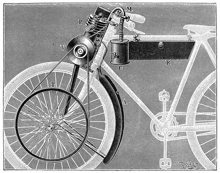 Motorcycle, 1898 Photograph by Granger