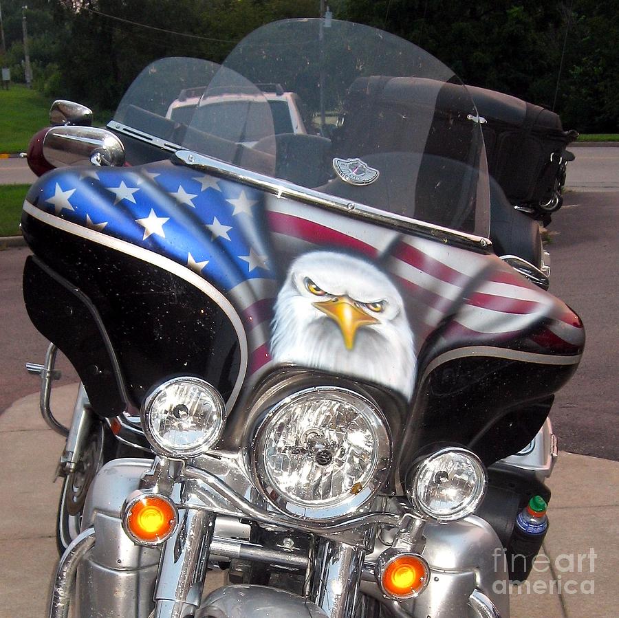 Motorcycle and Eagle Photograph by Phyllis Kaltenbach