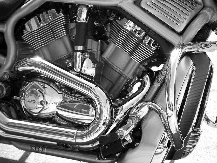 Motorcycle Close-up BW 1 Photograph by Anita Burgermeister