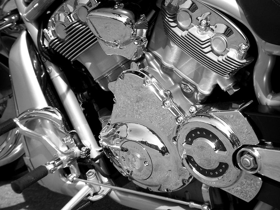 Motorcycle Close-up BW 2 Photograph by Anita Burgermeister
