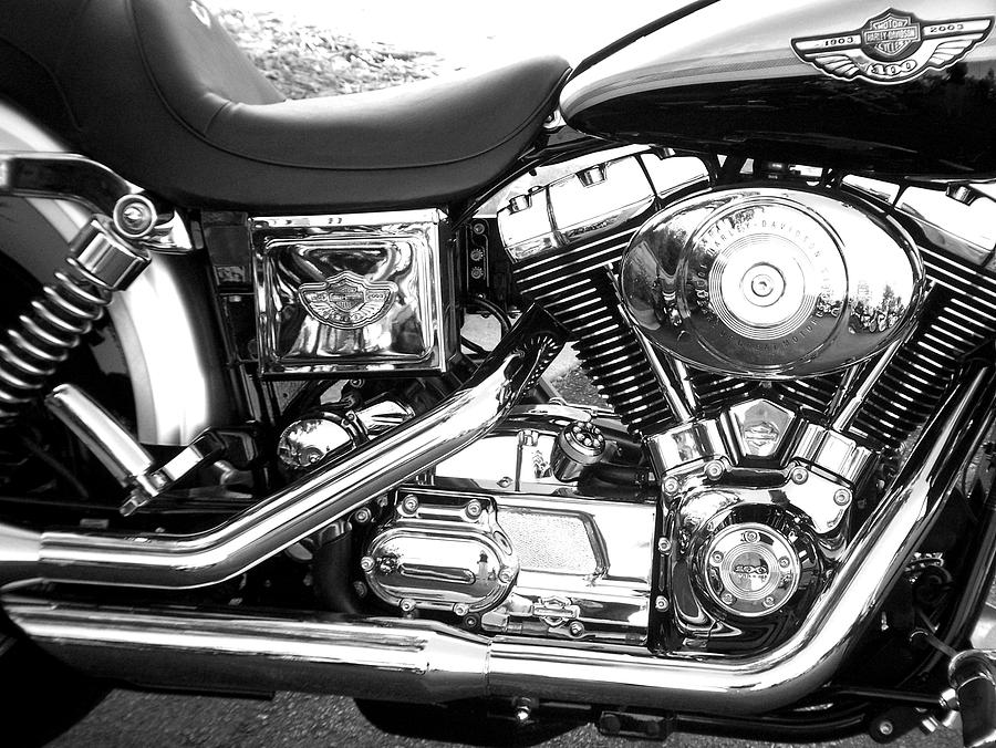 Motorcycle Close-up Bw 3 Photograph