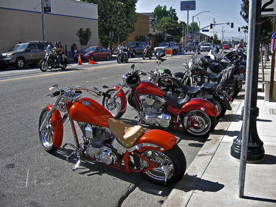 Motorcycle Row - Hollister Independence Rally 2005 Photograph by SC Heffner