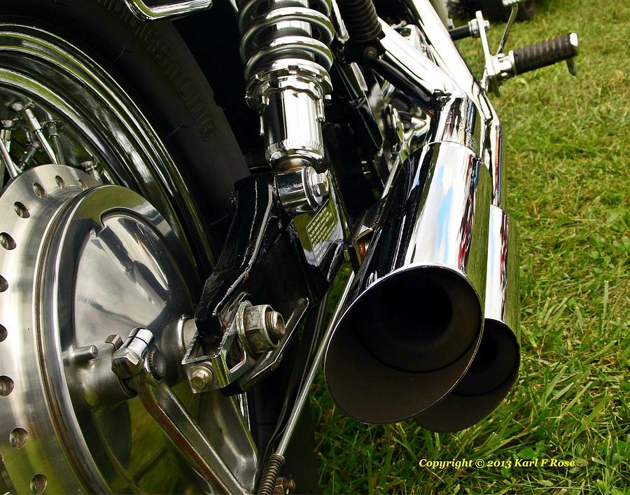 Motorcycle tail pipe Photograph by Karl Rose