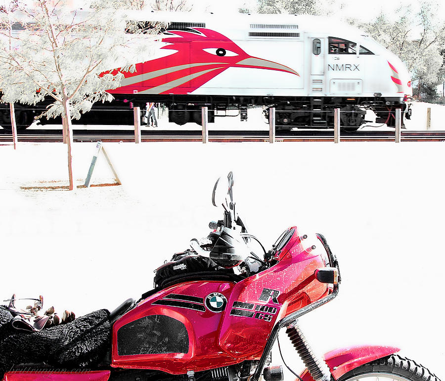 Motorcyle and Train Photograph by Britt Runyon