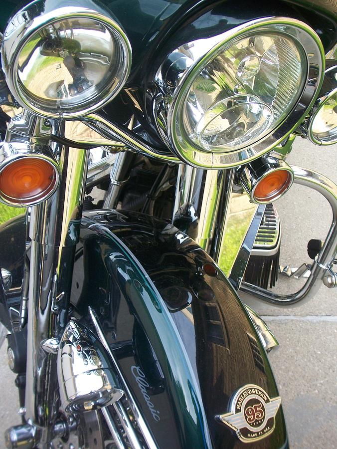 Motorcyle Classic Headlight Photograph by Anita Burgermeister