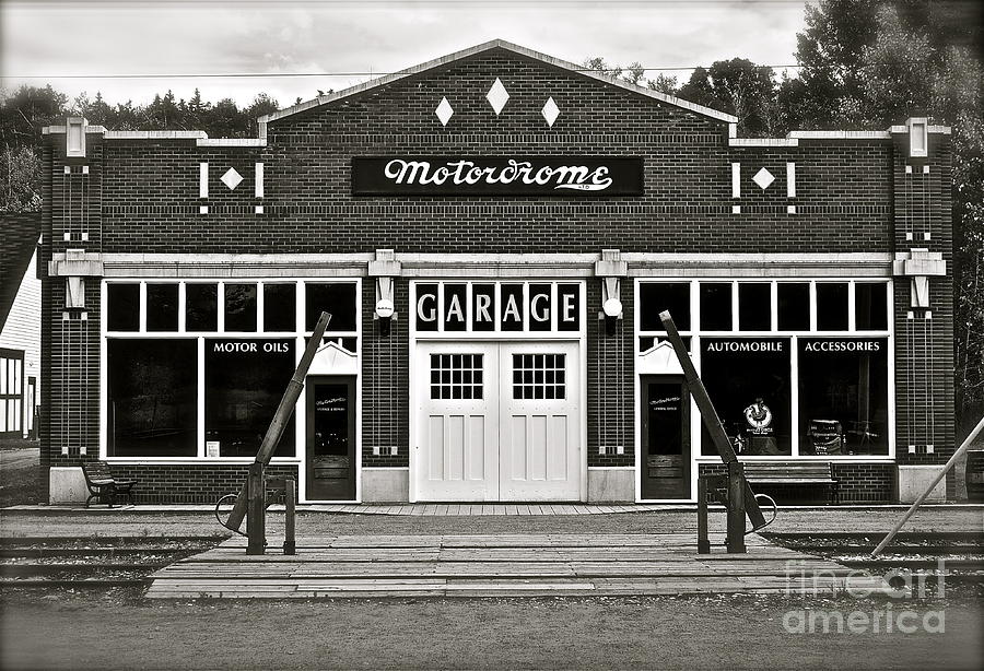 Vintage Photograph - Motordrome Garage by Linda Bianic