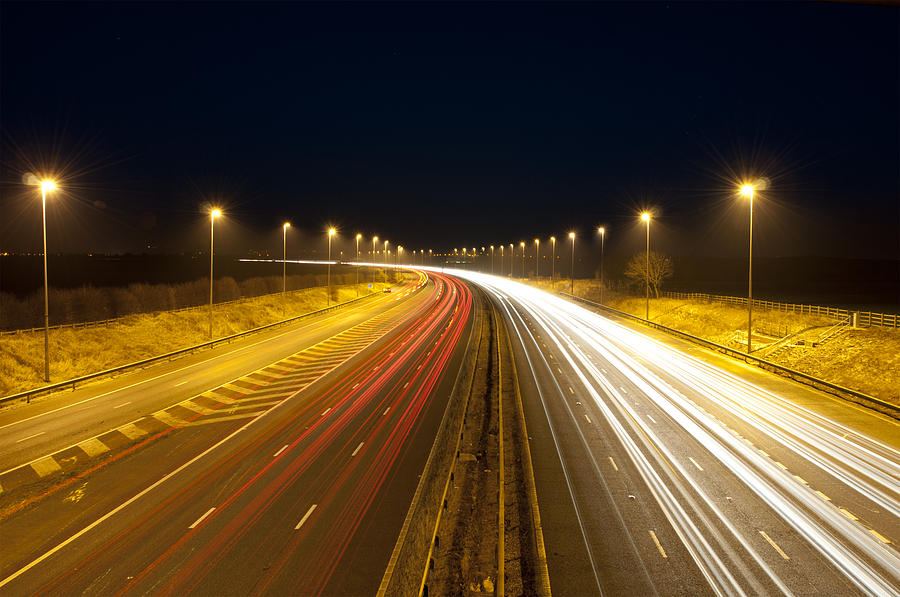 Abstract Photograph - Motorway at Night by Jeff Dalton