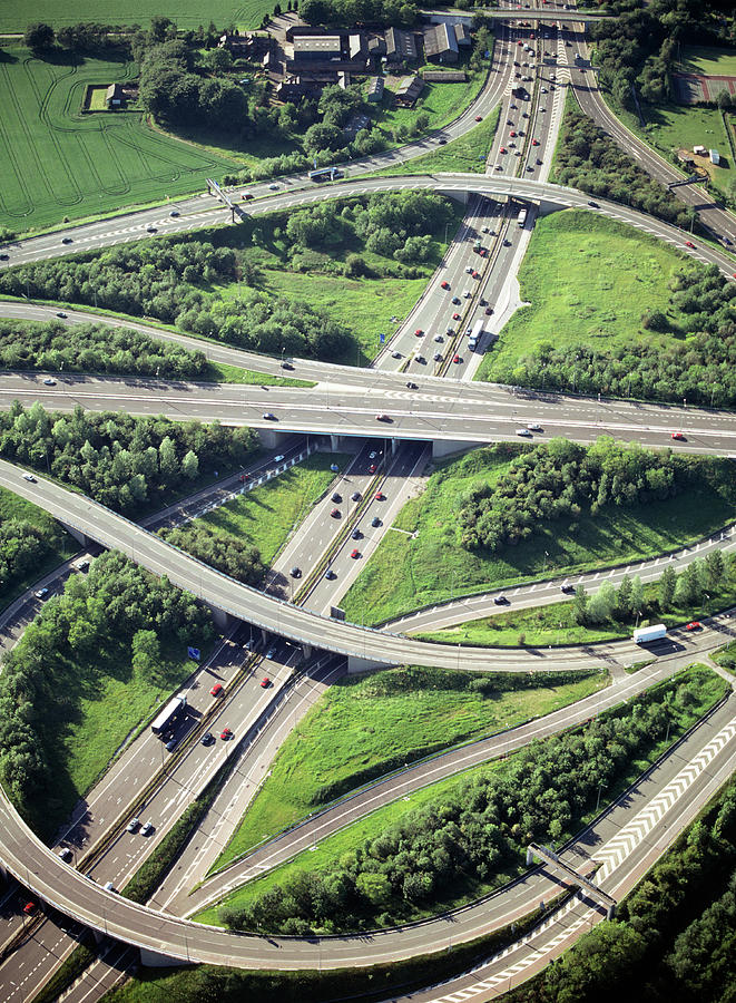 Motorway Junction Photograph by Steve Allen/science Photo Library