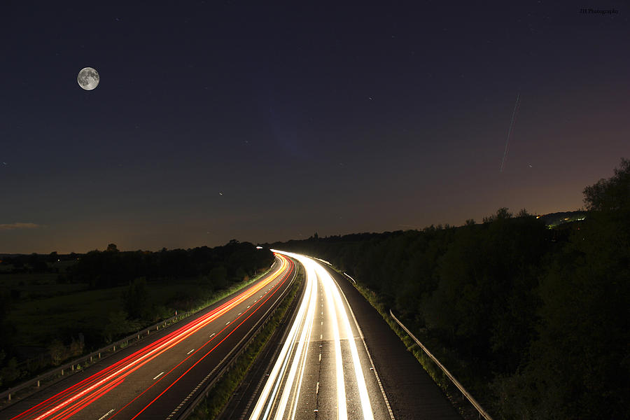 Summer Photograph - Motorway Light Trails by Jay Harrison