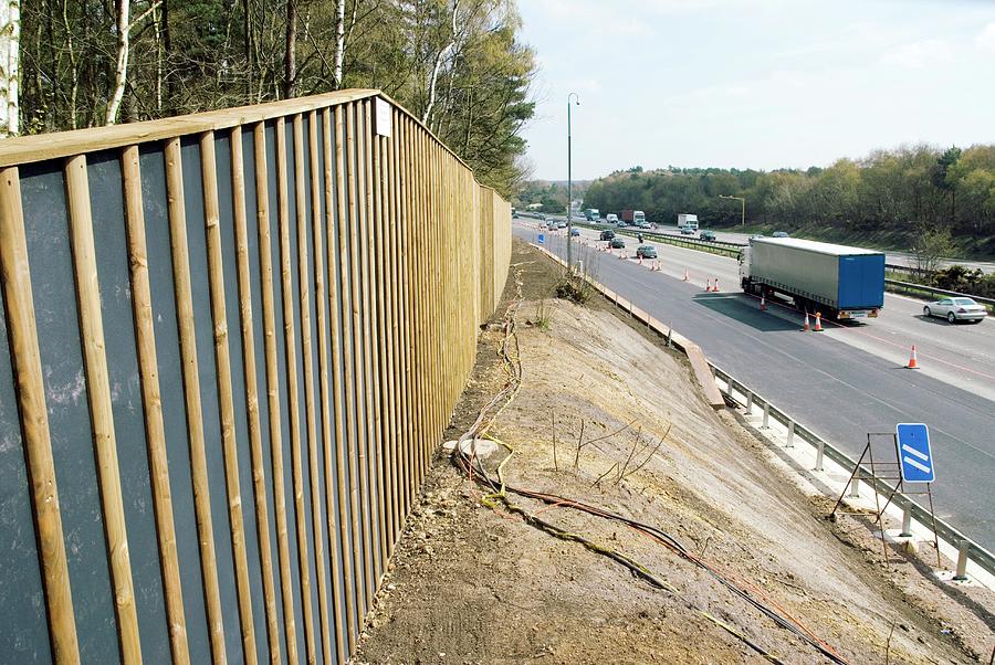 Motorway Noise-reduction Fence Photograph by Trl Ltd./science Photo Library