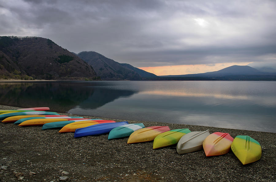 Motosuko Lake Sunrise Photograph by Natasha Pnini